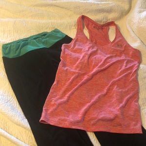 Set of yoga pants and exercise top